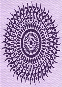 Machine Washable Transitional Bright Grape Purple Rug, wshpat1886pur