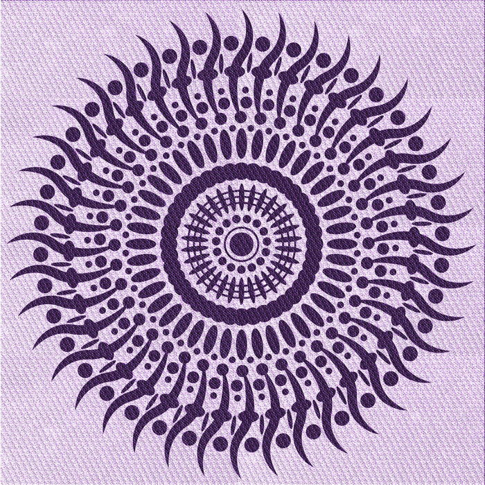 Round Patterned Bright Grape Purple Rug, pat1886pur