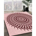 Machine Washable Transitional Light Red Pink Rug in a Family Room, wshpat1886rd