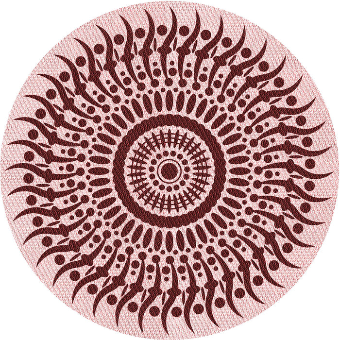 Square Patterned Light Red Pink Rug, pat1886rd