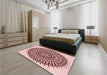 Round Machine Washable Transitional Light Red Pink Rug in a Office, wshpat1886rd