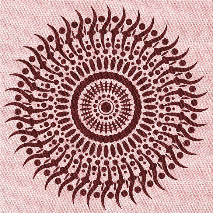 Round Patterned Light Red Pink Rug, pat1886rd