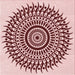 Round Patterned Light Red Pink Rug, pat1886rd