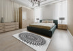 Machine Washable Transitional Platinum Gray Rug in a Bedroom, wshpat1886