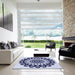 Machine Washable Transitional Blue Rug in a Kitchen, wshpat1887blu