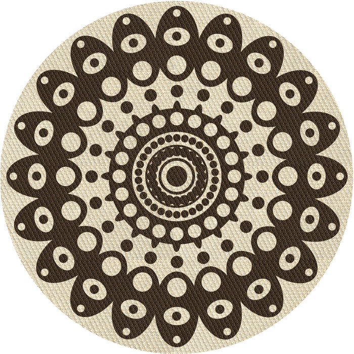 Square Patterned Vanilla Gold Rug, pat1887brn