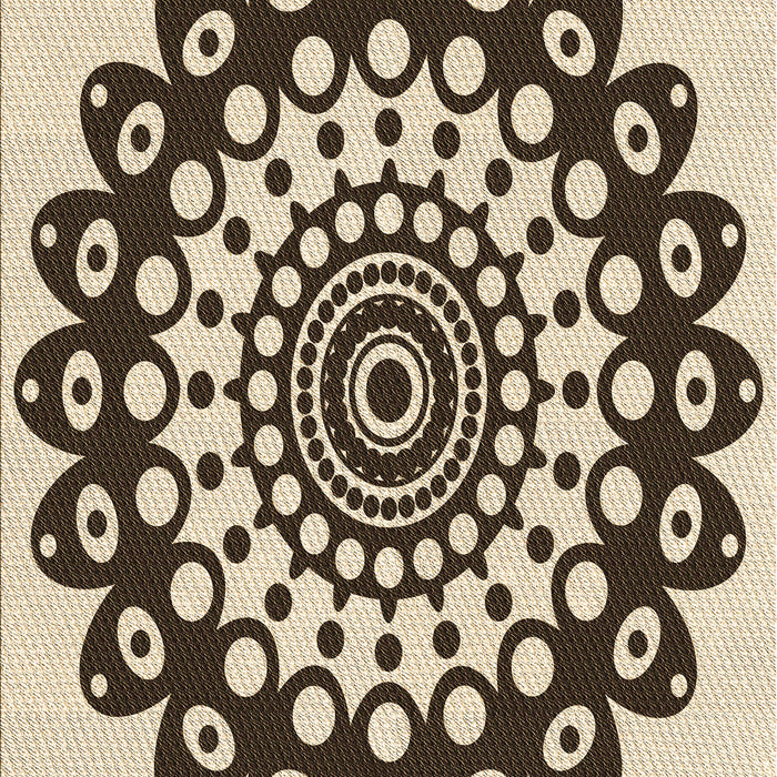 Machine Washable Transitional Vanilla Gold Rug, wshpat1887brn