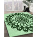 Machine Washable Transitional Pale Green Rug in a Family Room, wshpat1887grn