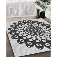 Patterned Black Rug, pat1887gry