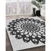 Patterned Black Rug in Family Room, pat1887gry