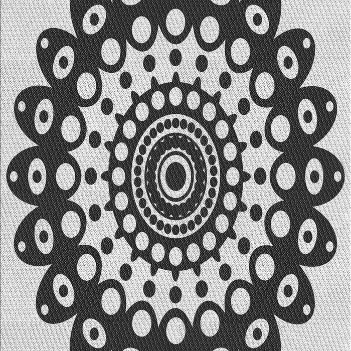 Machine Washable Transitional Black Rug, wshpat1887gry