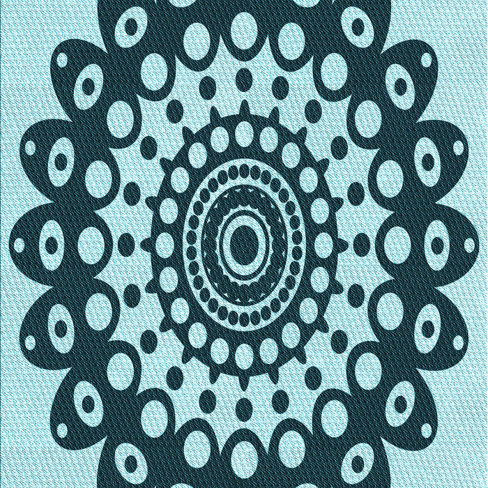 Patterned Medium Teal Green Rug, pat1887lblu