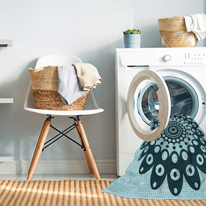 Machine Washable Transitional Medium Teal Green Rug in a Washing Machine, wshpat1887lblu