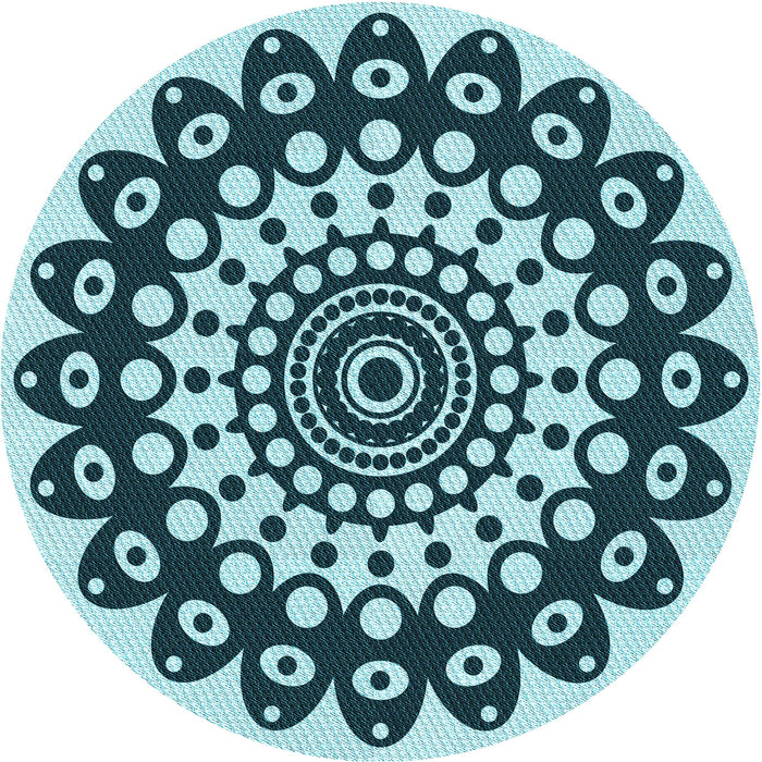 Square Patterned Medium Teal Green Rug, pat1887lblu