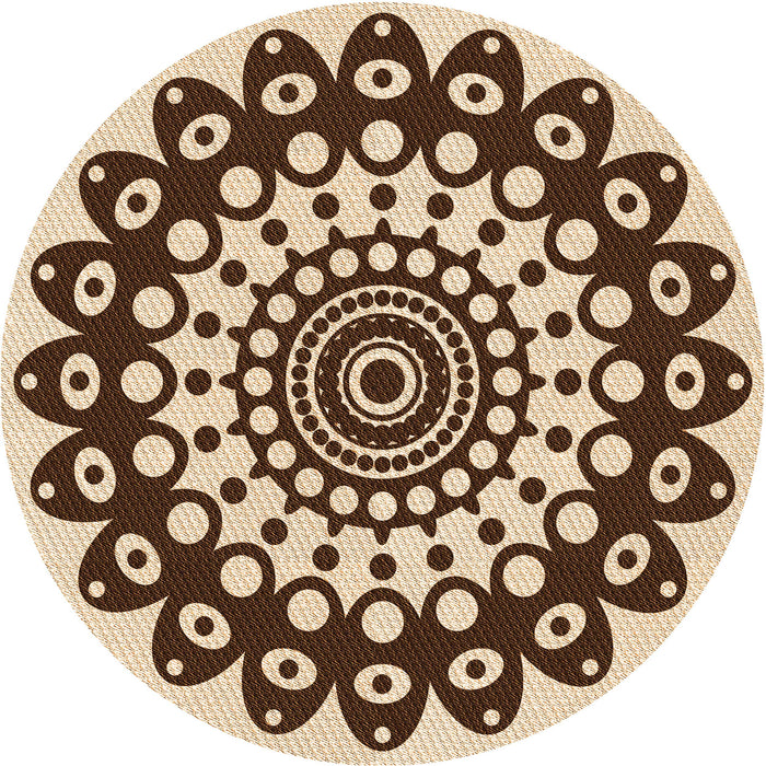 Square Patterned Deep Peach Orange Rug, pat1887org