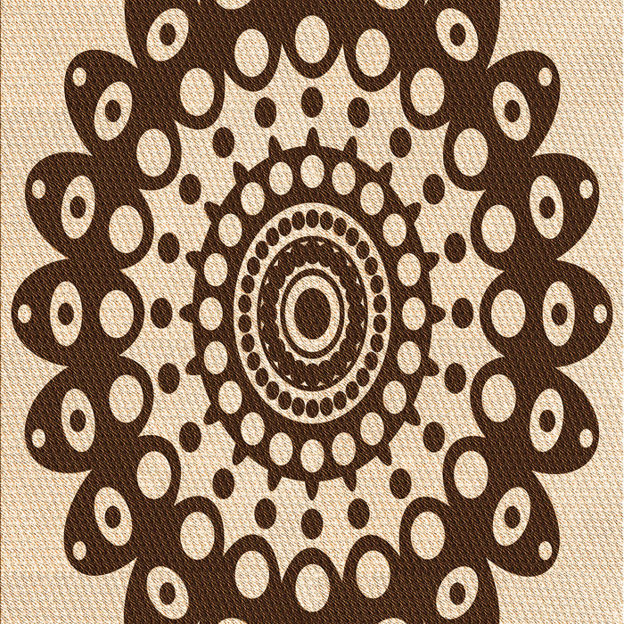 Patterned Deep Peach Orange Rug, pat1887org