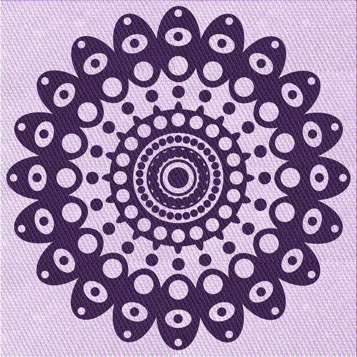 Round Patterned Blossom Pink Rug, pat1887pur