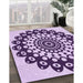 Machine Washable Transitional Blossom Pink Rug in a Family Room, wshpat1887pur