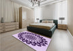 Patterned Blossom Pink Rug in a Bedroom, pat1887pur