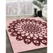 Machine Washable Transitional Pink Rug in a Family Room, wshpat1887rd