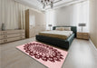 Round Machine Washable Transitional Pink Rug in a Office, wshpat1887rd