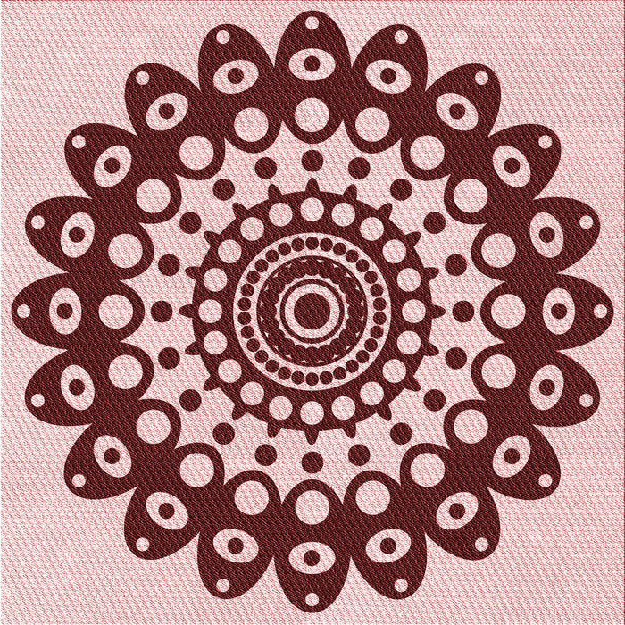 Round Machine Washable Transitional Pink Rug, wshpat1887rd