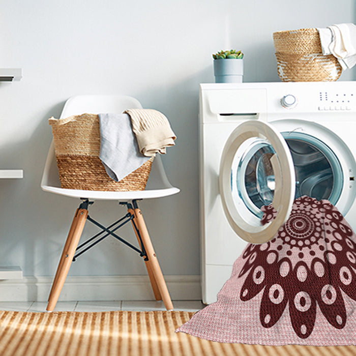 Machine Washable Transitional Pink Rug in a Washing Machine, wshpat1887rd