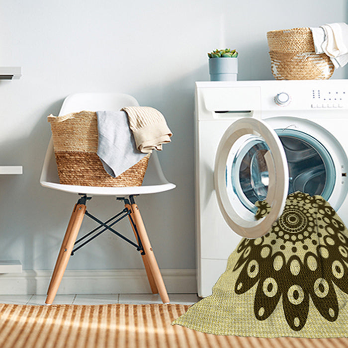 Machine Washable Transitional Dark Bronze Brown Rug in a Washing Machine, wshpat1887yw
