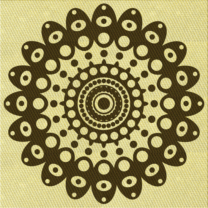 Round Patterned Dark Bronze Brown Rug, pat1887yw