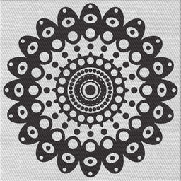 Square Patterned Platinum Gray Novelty Rug, pat1887