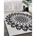 Patterned Platinum Gray Novelty Rug in Family Room, pat1887