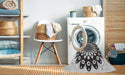 Machine Washable Transitional Platinum Gray Rug in a Washing Machine, wshpat1887