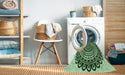 Machine Washable Transitional Deep Emerald Green Rug in a Washing Machine, wshpat1888grn