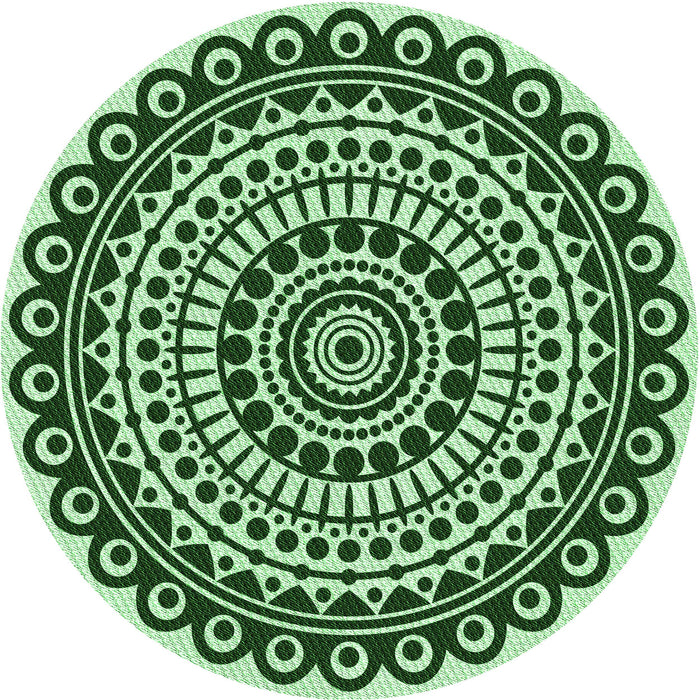 Square Machine Washable Transitional Deep Emerald Green Rug in a Living Room, wshpat1888grn