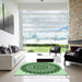 Square Patterned Deep Emerald Green Rug in a Living Room, pat1888grn