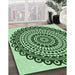 Machine Washable Transitional Deep Emerald Green Rug in a Family Room, wshpat1888grn