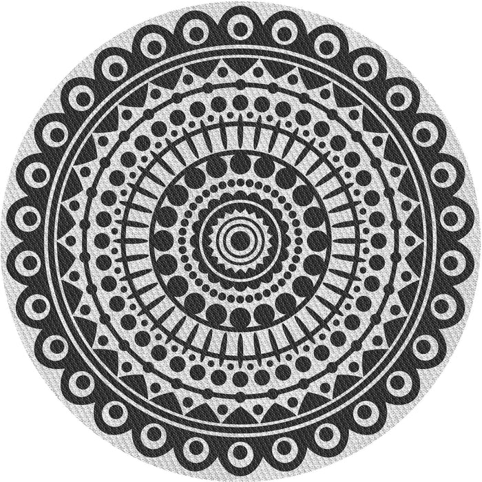 Square Patterned Light Black Rug, pat1888gry