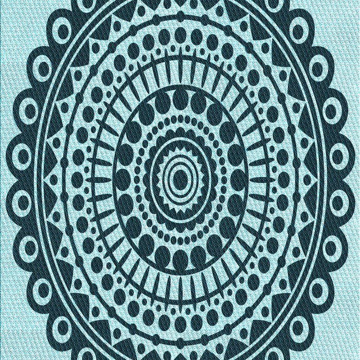 Patterned Medium Teal Green Rug, pat1888lblu