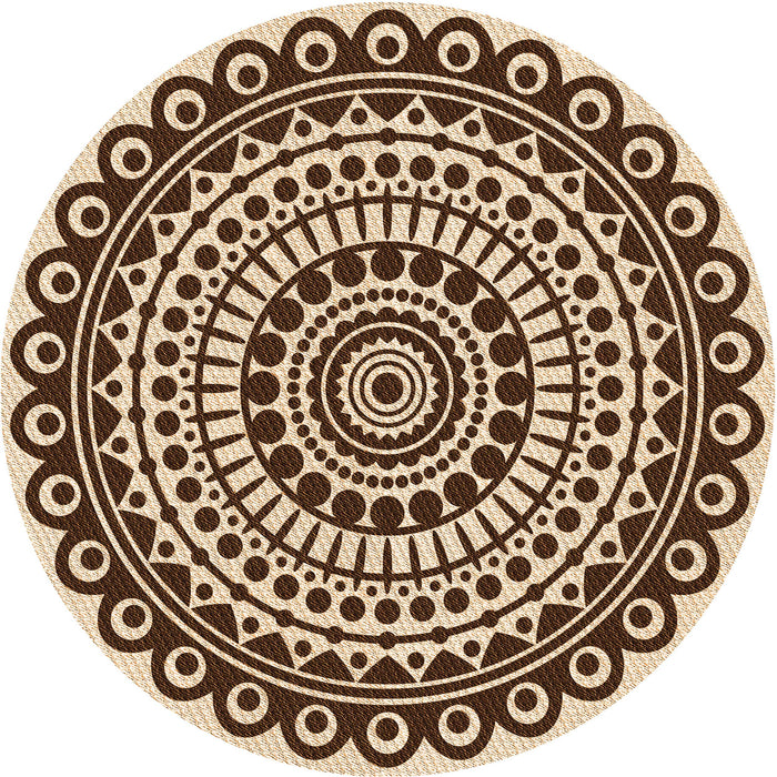 Square Patterned Red Brown Rug, pat1888org