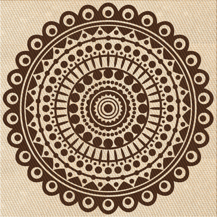 Round Machine Washable Transitional Red Brown Rug, wshpat1888org