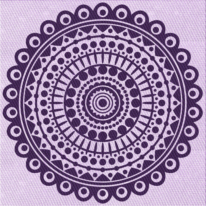 Round Patterned Blossom Pink Rug, pat1888pur