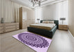 Patterned Blossom Pink Rug in a Bedroom, pat1888pur