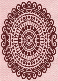 Machine Washable Transitional Pink Rug, wshpat1888rd