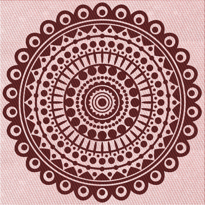 Round Patterned Pink Rug, pat1888rd