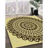 Patterned Mustard Yellow Rug, pat1888yw