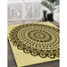 Patterned Mustard Yellow Rug in Family Room, pat1888yw