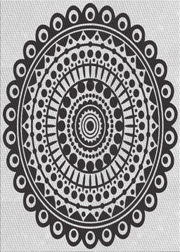 Patterned Platinum Gray Novelty Rug, pat1888