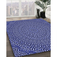 Patterned Sky Blue Rug, pat1889blu