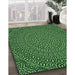 Machine Washable Transitional Dark Forest Green Rug in a Family Room, wshpat1889grn