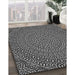 Patterned Charcoal Black Rug in Family Room, pat1889gry